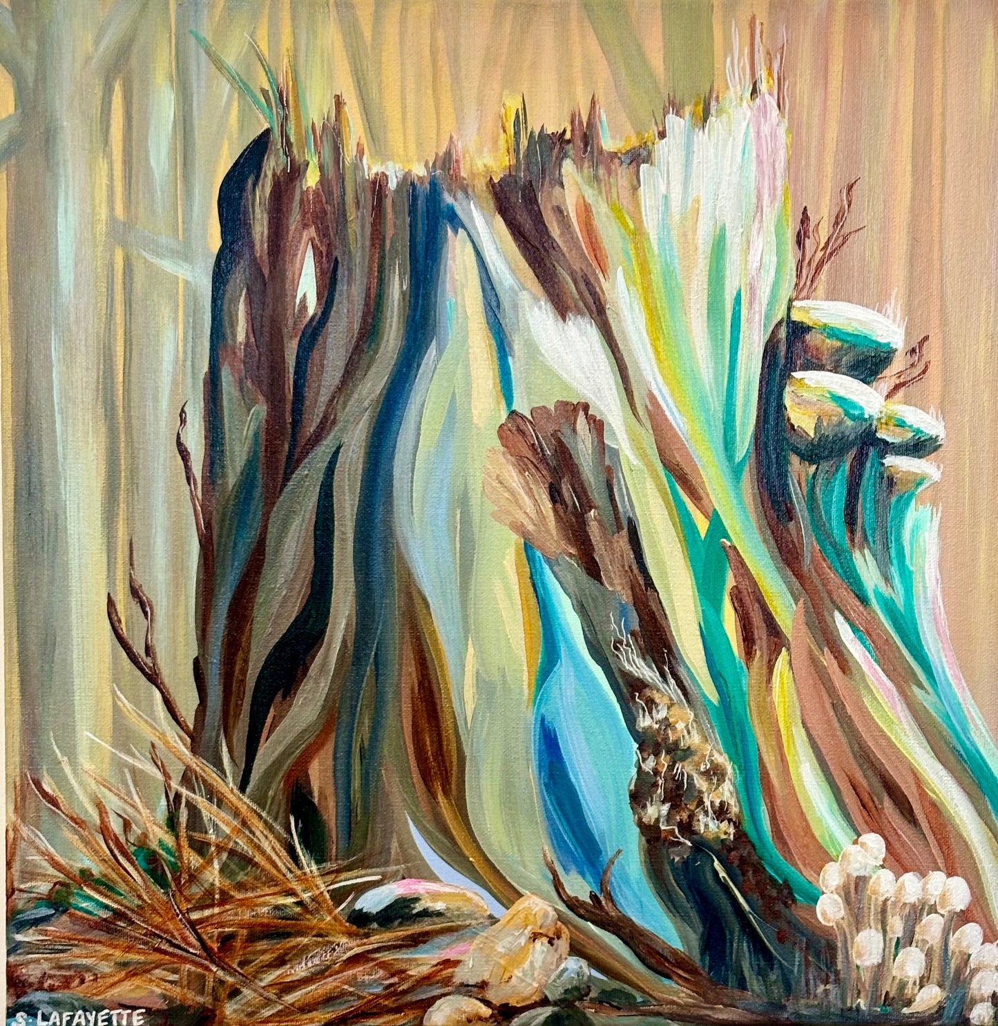Mushrooms On The Side (18x18”)